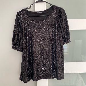 Black Sequence Top